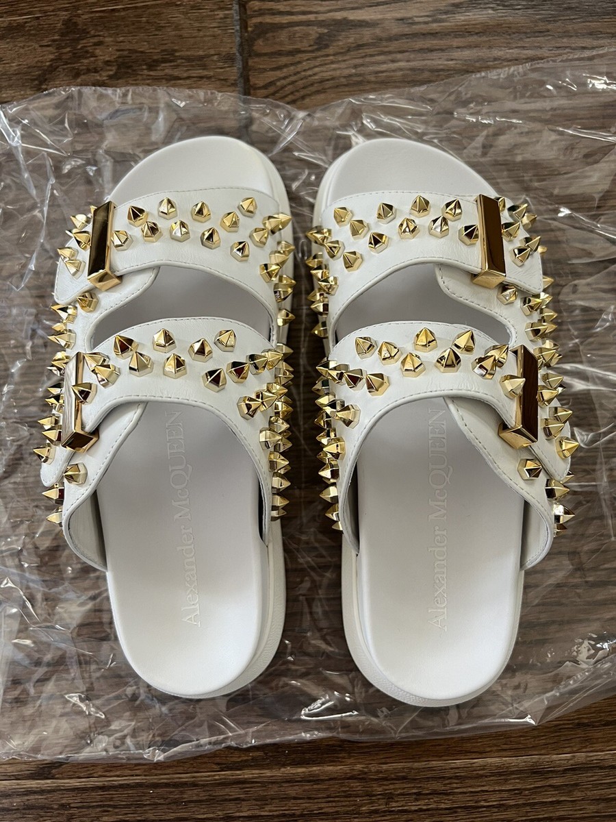 New ALEXANDER MCQUEEN Hybrid Spike Double-Buckle Slide New ALEXANDER MCQUEEN Hybrid Spike Double-Buckle Slide