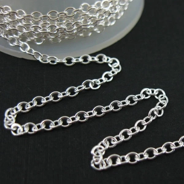 Sterling Silver Cable Chain 2mm Unfinished Chain Bulk Lots By The