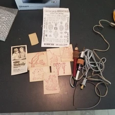 vintage two old woodburning irons wood templates Rapco Ungar