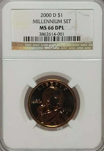 2000-D SACAGAWEA DOLLAR MILLENNIUM SET NGC MS 66 DPL - BROWN LABEL