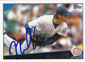 NEAL COTTS CHICAGO CUBS SIGNED CARD RANGERS MINNESOTA TWINS WHITE SOX BREWERS