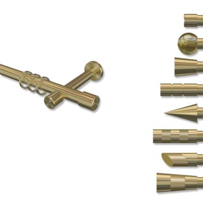 Gardinenstangen Vorhangstangen Messing Optik 1-läufig 20 mm Ø - Interdeco