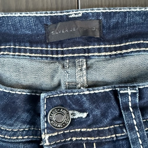 Silver Jeans Co Suki Bootcut Damen 34x34 dicke Nähte blau Stretch Denim Neu ohne Etikett - Bild 3 von 17