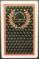 Brown & Bigelow Remembrance Advertising Single Swap Playing Card 3 Spades