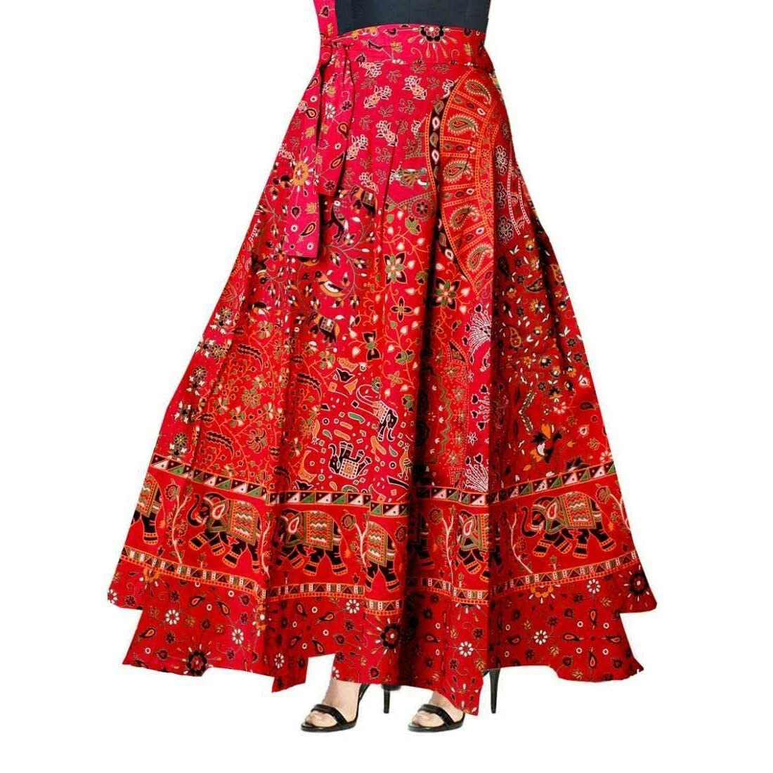 Women's Cotton Jaipuri Printed Long Wrap Around Skirt Free Size Upto 44 -XXL
Opens in a new window o