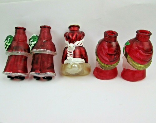 Lot of 5 Christmas Tree Glass Light Covers Hand Painted - MISSING RUBBER SEALS - Picture 5 of 6