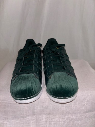 Adidas Superstar AC7211 Shoes Women’s 7 Green Gold Felt NEW NWOB - Picture 2 of 7