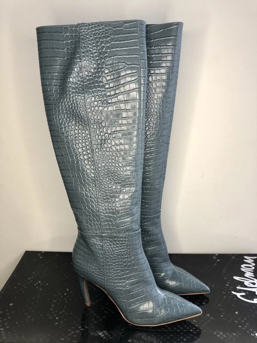 Exotic knee top high boots