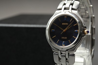 ✨SEIKO✨セイコー✨8J41-6150✨DOLCE✨クォーツ✨腕時計✨ Vintage 1998 Seiko Dolce 8J41-6150 Navy Blue HAQ Quartz Mens Watch