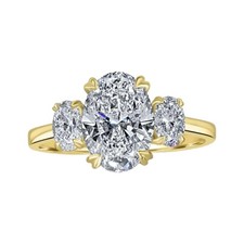 2.50 Ct Oval Cut Lab Grown Diamond Wedding Ring IGI Certified 14K Yellow Gold