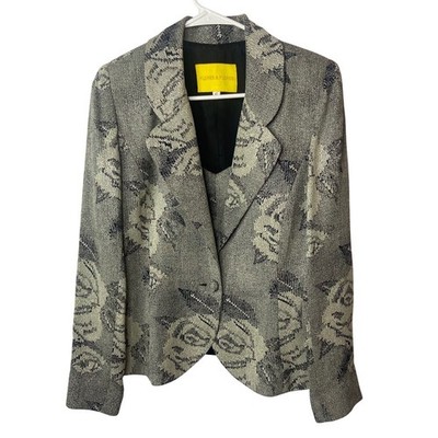 FLORES & FLORES Floral Brocade Blazer Jacket & Camisole Top Set Size 10