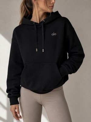 Alo Yoga Accolade Hoodie Schwarz Größe M Neu mit Etikett
