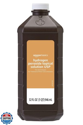 Amazon Basics Hydrogen Peroxide Topical Solution USP, First Aid Antiseptic fo
