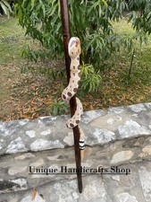 Hand carved snake design wooden walking stick for men women walking cane gift A1