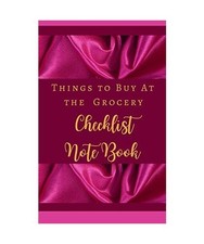 Things To Buy At the Grocery Checklist Notebook - Hot Pink Luxury Silk Gold - Co