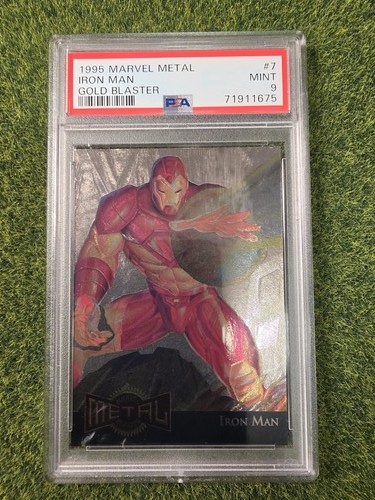 1995 Fleer Marvel Metal Iron Man Gold Blaster PSA 9
