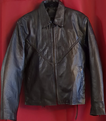 Ladies Allstate Braided Genuine Cowhide Leather Jacket 