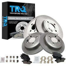 TRQ Front and Rear Brake Pad and Rotor Set Ceramic Compatible with 2007-2015 Min