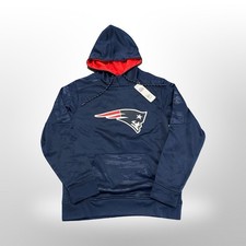 New England Patriots Hoodie NFL Team Apparel Camo Blue Fan Gear Men's Medium
