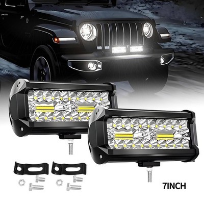 7 inch LED Work Light Bar Flood Spot Combo Offroad Truck Fog Light Driving Lamp
