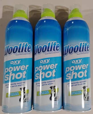 3 Cans Woolite Oxy Deep Power Shot Carpet Spot & Stain Remover 14 oz. Each New