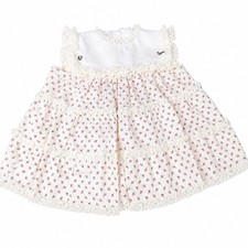 Bryan Dress Toddler Girl 18 M Cream w/ Roses Ruffle Lace Coquette USA Made VTG