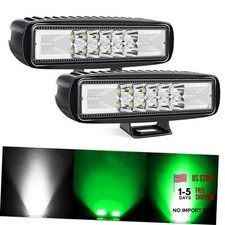 6 Inch White Green Led Pods Light Bar, Combo Beam Strobe Driving White Green