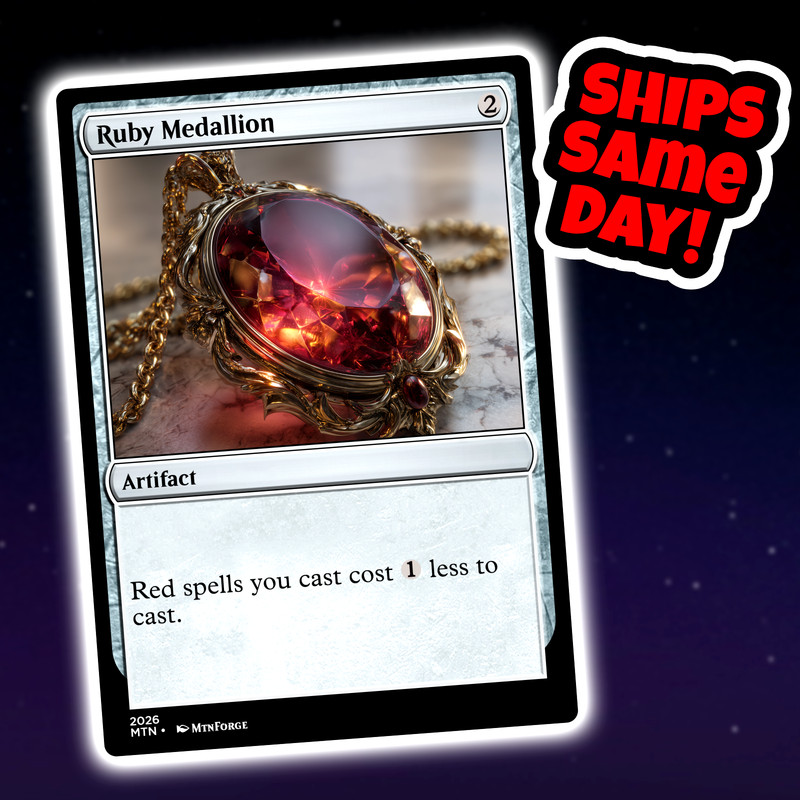 Ruby Medallion - Custom Art Magic: The Gathering Playtest Card - Commander EDH