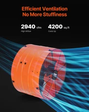 Gable Mount Fan, Vibrant Orange