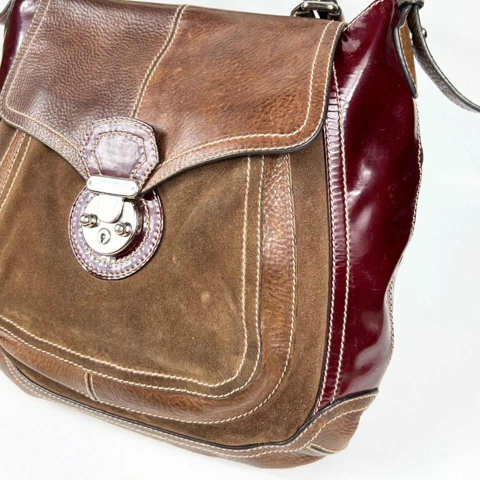 Dolce & Gabbana Miss Catch Bag Vintage Y2K Brown Leather Suede Shoulder Handbag - Image 3 of 4
