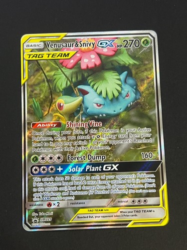 Pokémon TCG - Venusaur & Snivy GX SM229 Ultra Rare Sun & Moon Promo Tag Team NM