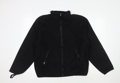 GAP Fleecejacke Herren schwarz, M, durchgehender Reißverschluss Freizeitkleidung