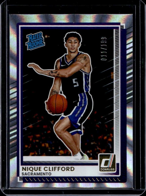 2025-26 Panini Donruss Nique Clifford Holo Laser Rookie RC #/199 Kings