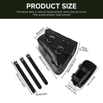 1x PU Left Swing Arm Bag Saddle Bag +Cup Holder For Harley Honda