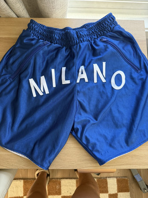 MILANO DI ROUGE Men's Blue Mesh Athletic Shorts S Pockets Drawstring Basketball