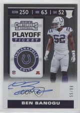 2019 Panini Contenders Rookie Playoff Ticket 55/99 Ben Banogu #222 Auto 13l2