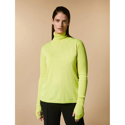 Marina Rinaldi Rollkragen Top Made in Italy gelb yellow neon Plus-Size L 46