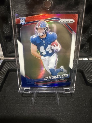 Panini 2025 Prizm Rookies Cam Skattebo #363 RC Red White & Blue Prizm Giants