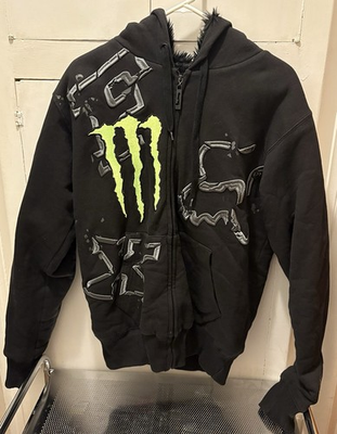 #ad Fox Racing Monster Energy Hoodie Size Medium Ricky Carmichael #4 Y2K Full Zip $135.00