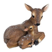 Dekofigur Rehmama Mit Kitz Winterzeit L. 19Cm Braun Geeist Formano W25