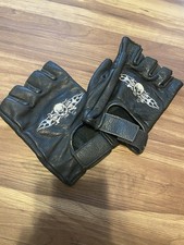 Vintage Leather Gloves With Skulls