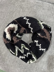 Steve Madden Pattern Infinity Knit Scarf Black Green Brown