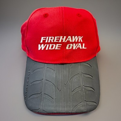 Firestone Firehawk Wide Oval Strap Back Cap Hat Red Racing Tires Logo Mens