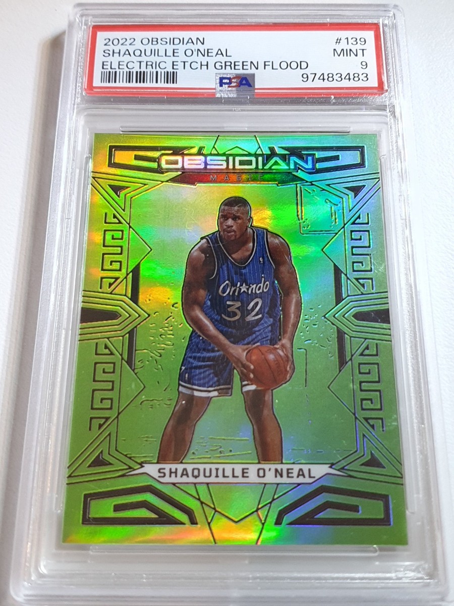 2022 Obsidian Shaquille O'Neal /25 ELECTRIC ETCH GREEN FLOOD - PSA