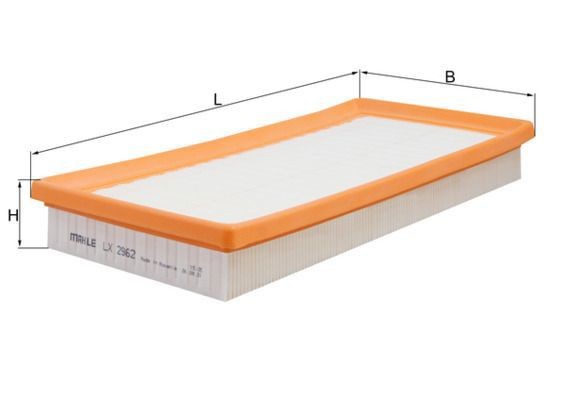 Air Filter Fits Alfa Romeo Fiat MiTo Punto Punto Evo MAHLE LX 2962