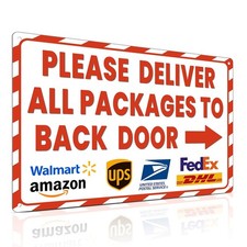Delivery Sign for Outdoor Use 8x12 Inch Arrow Right Deliveries Sign - Please ...