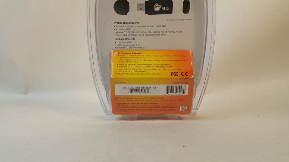 New SIIG SoundWave 7.1 Virtual 7.1 Channel Surround Sound USB Audio Adapter - Image 3 of 3