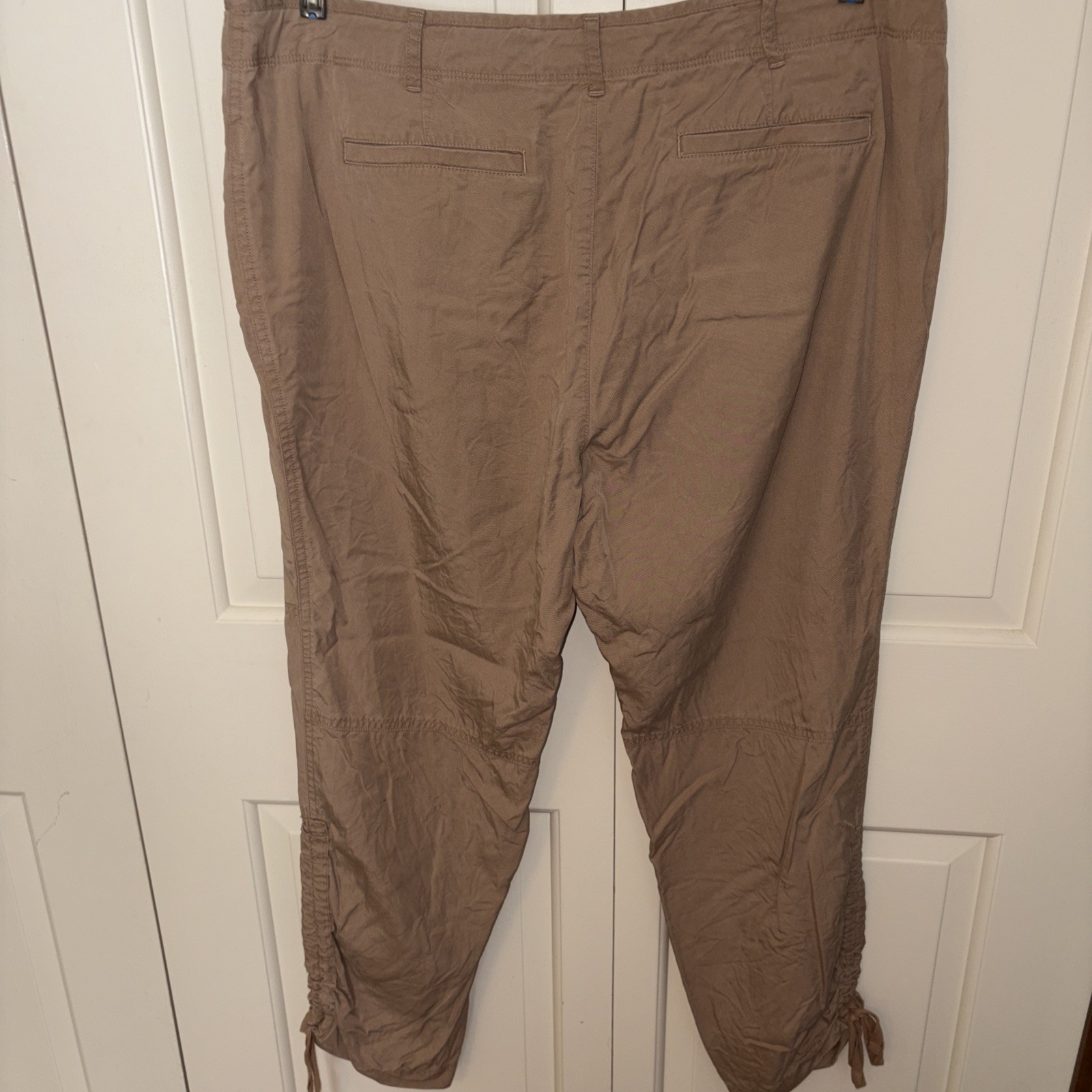 Lauren Ralph Lauren 100% lyocell khaki pants cinch legs size 14 drawstring thumbnail 8