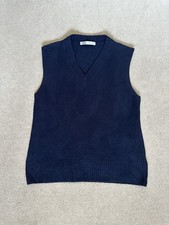 Zara dunkelblaue Strickweste mit V-Ausschnitt...