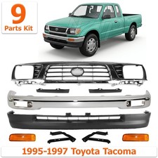 Front Bumper Chrome Steel Grille Assembly Kit For 1995-1997 Toyota Tacoma Front Bumper Chrome Steel Grille Assembly Kit For 1995-1997 Toyota Tacoma